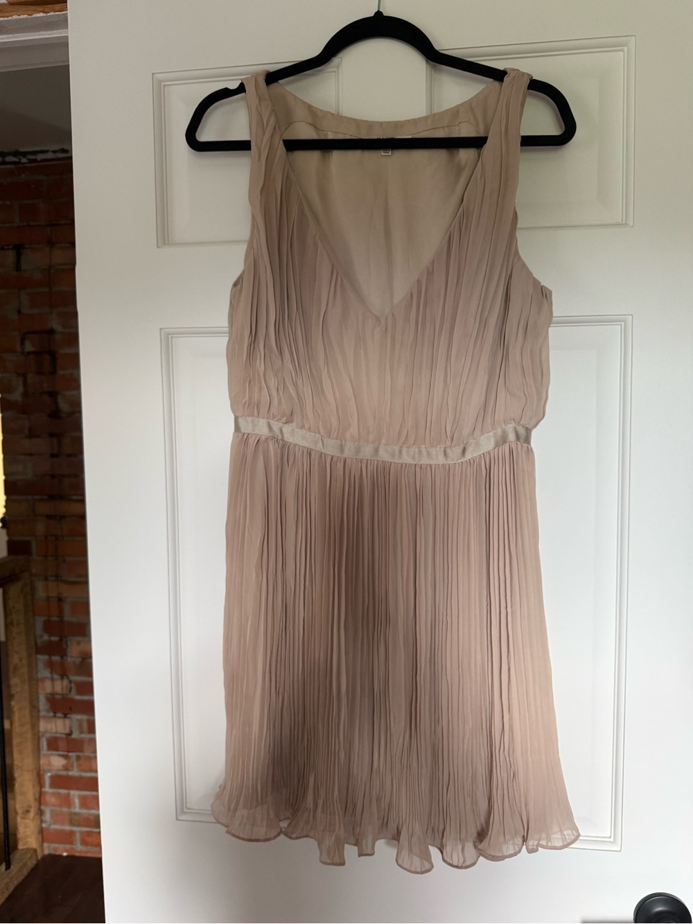 BB Dakota Champage Pleated Dress - Size 8